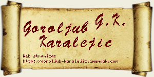 Goroljub Karalejić vizit kartica